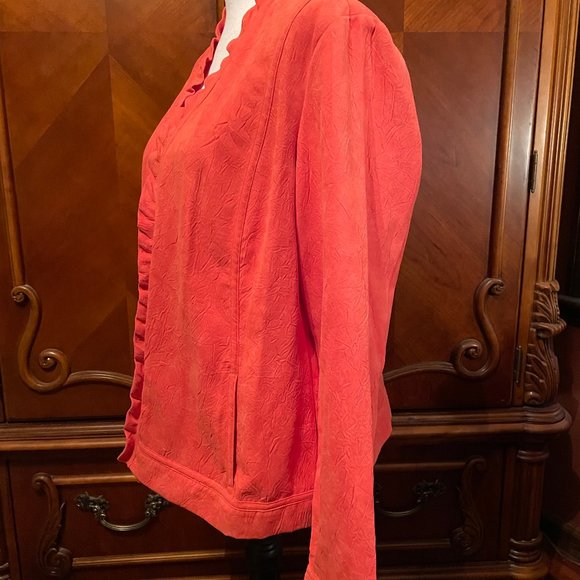 "Chico's" Textured Ruffled Jacket - Picture 3 of 6